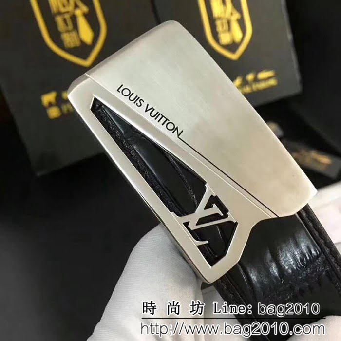 路易威登LV 私人訂制 鱷魚皮 時尚百搭 高端男士皮帶 LHG1673